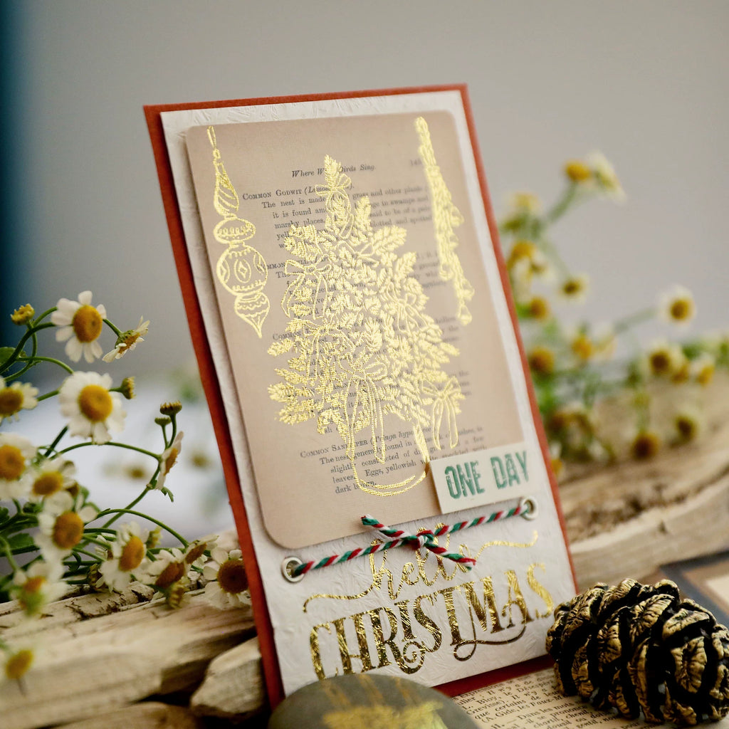 Gold Foil Christmas Rub-on Transfer Stickers