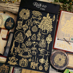Gold Foil Christmas Rub-on Transfer Stickers