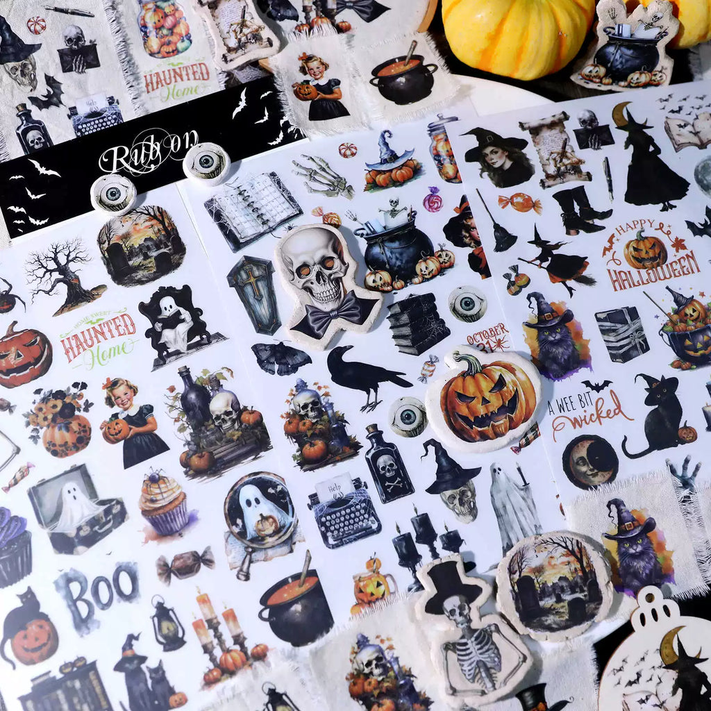 Halloween Dark Matte Rub-on Transfers