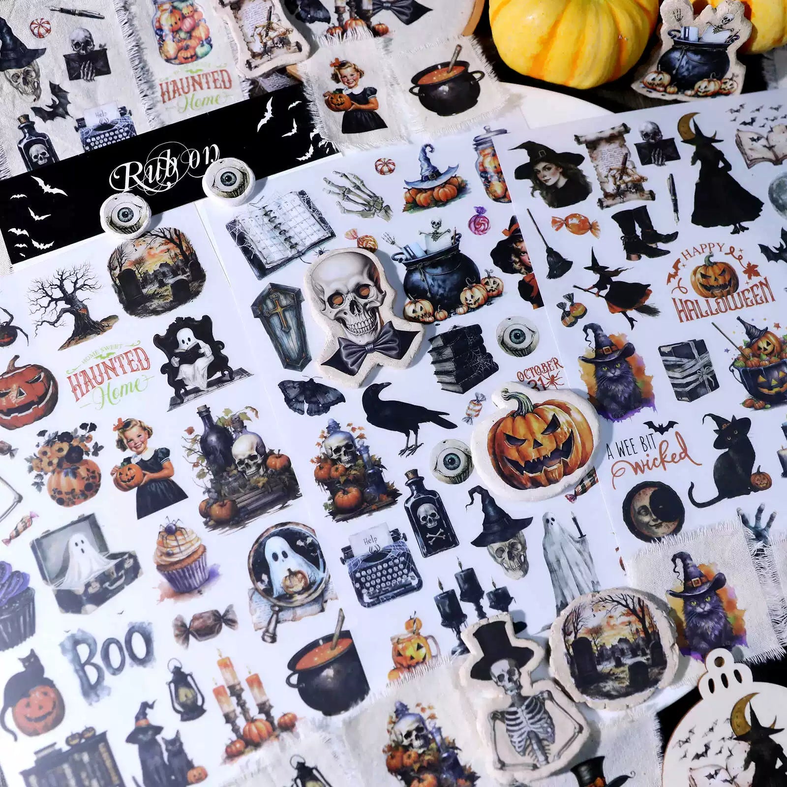 Halloween Dark Matte Rub-on Transfers