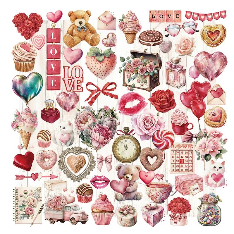Pink Valentine's Day Vellum Stickers