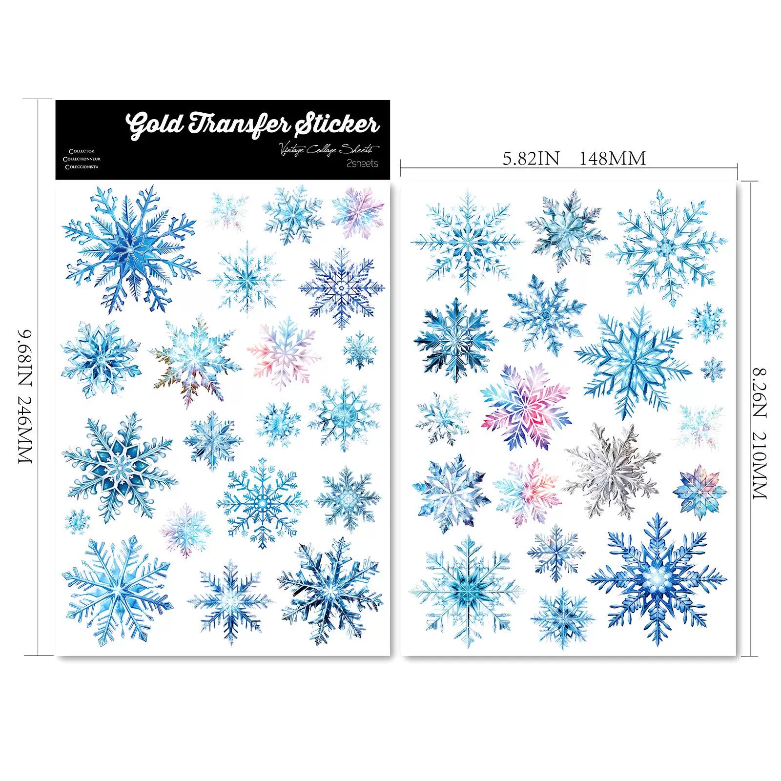 Snowflake UV-DTF Rub-on Stickers