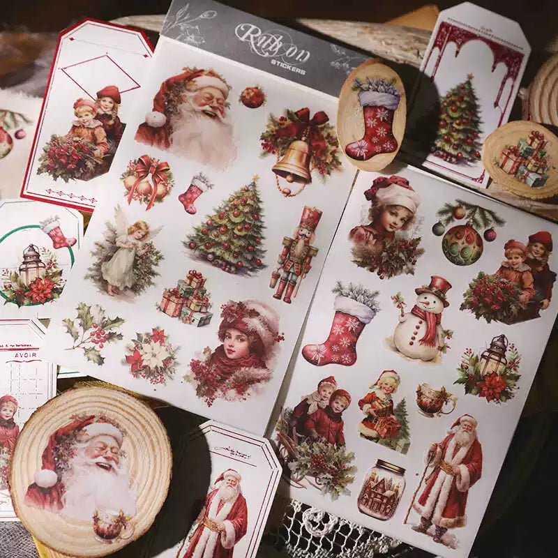 Red Christmas Matte Rub-on Transfers 2 Small Sheets