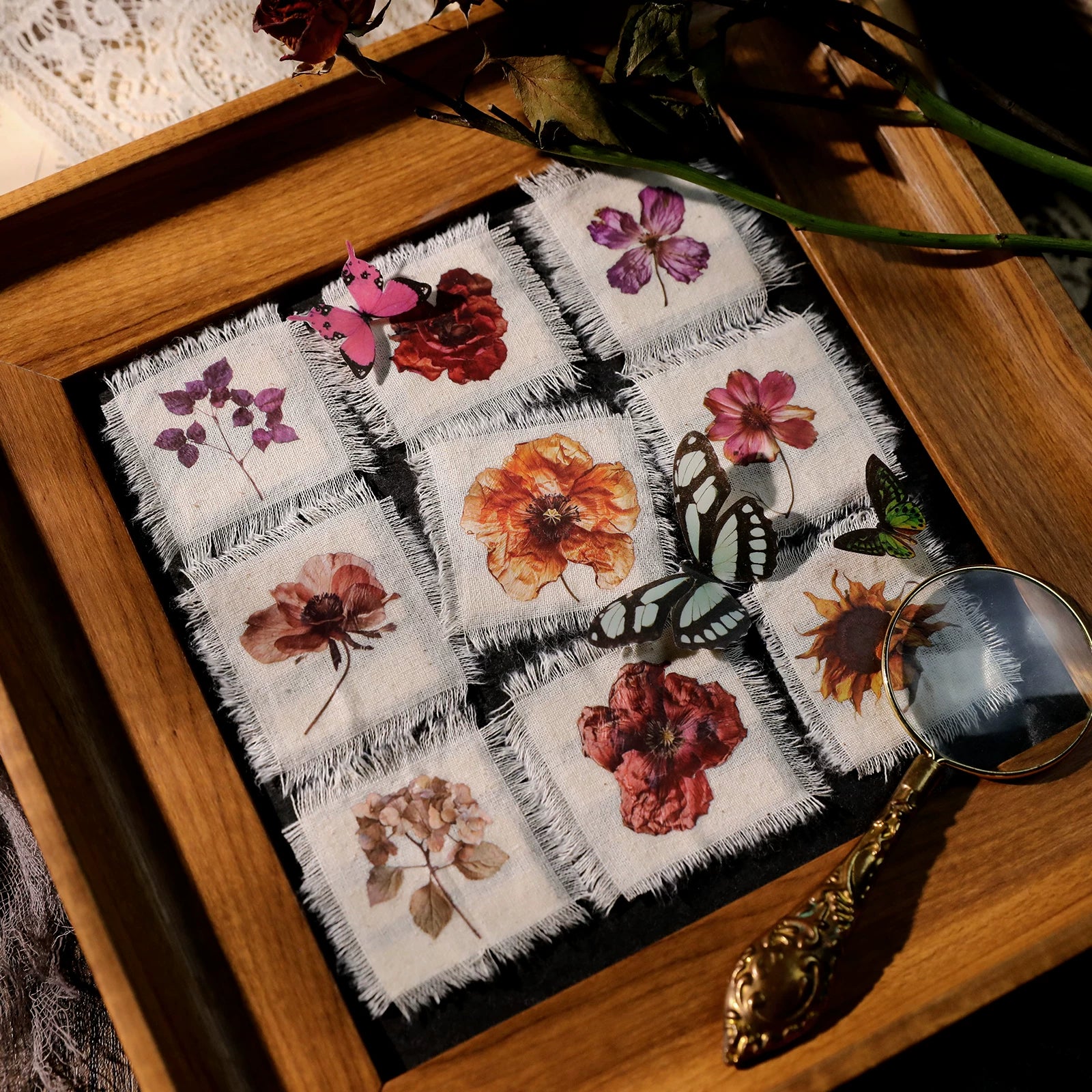 Autumn Dried Flowers Matte Rub-on Transfers