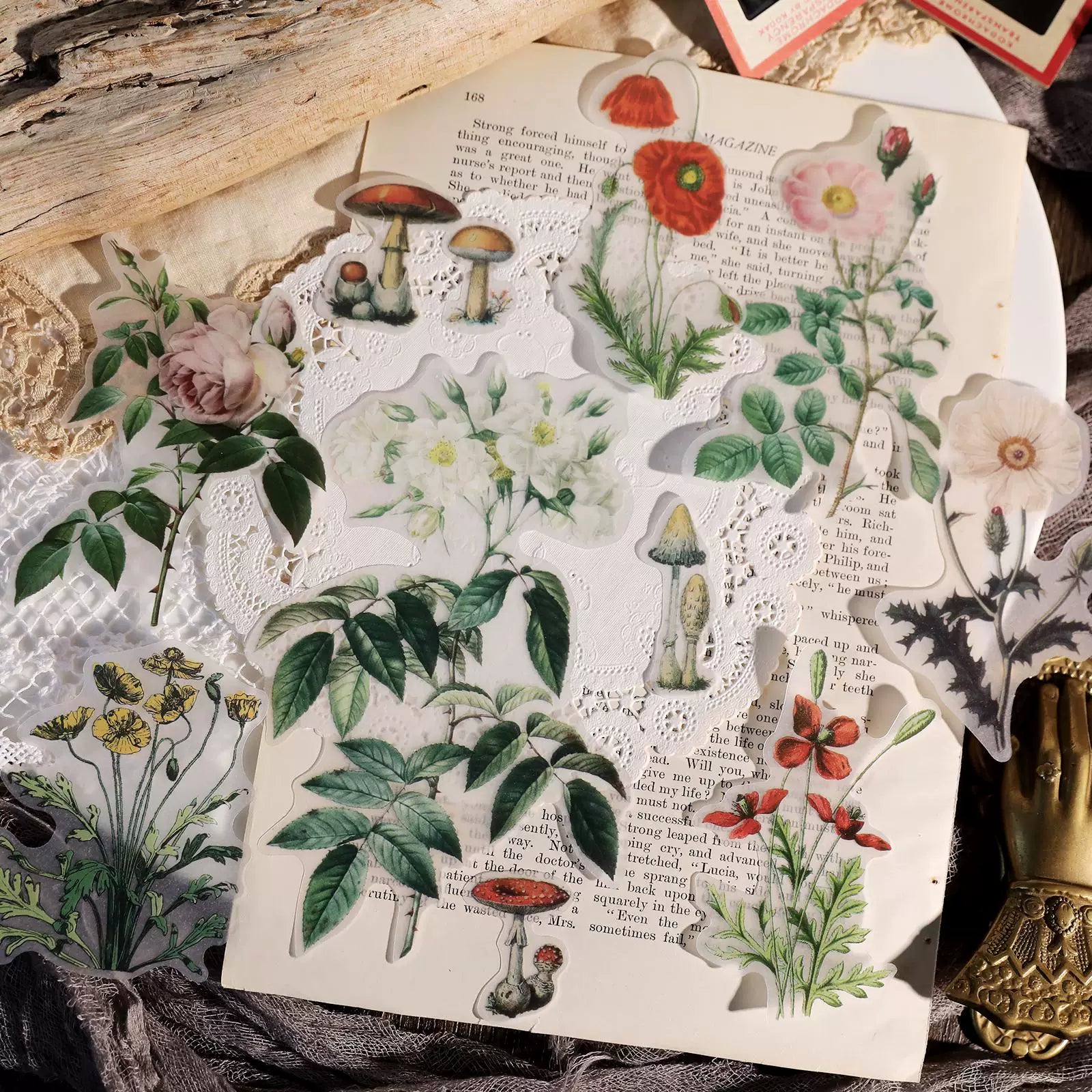 Larger Flowers Vellum Stickers