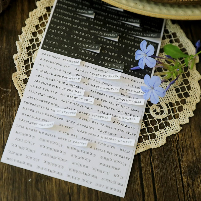 Words and Phrases Strips Self-adhesive Stickers