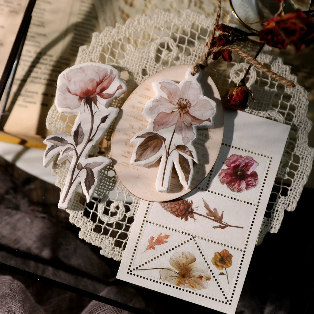 Autumn Dried Flowers Matte Rub-on Transfers