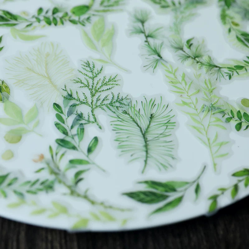 Fresh Green Leaves Vellum Stickers