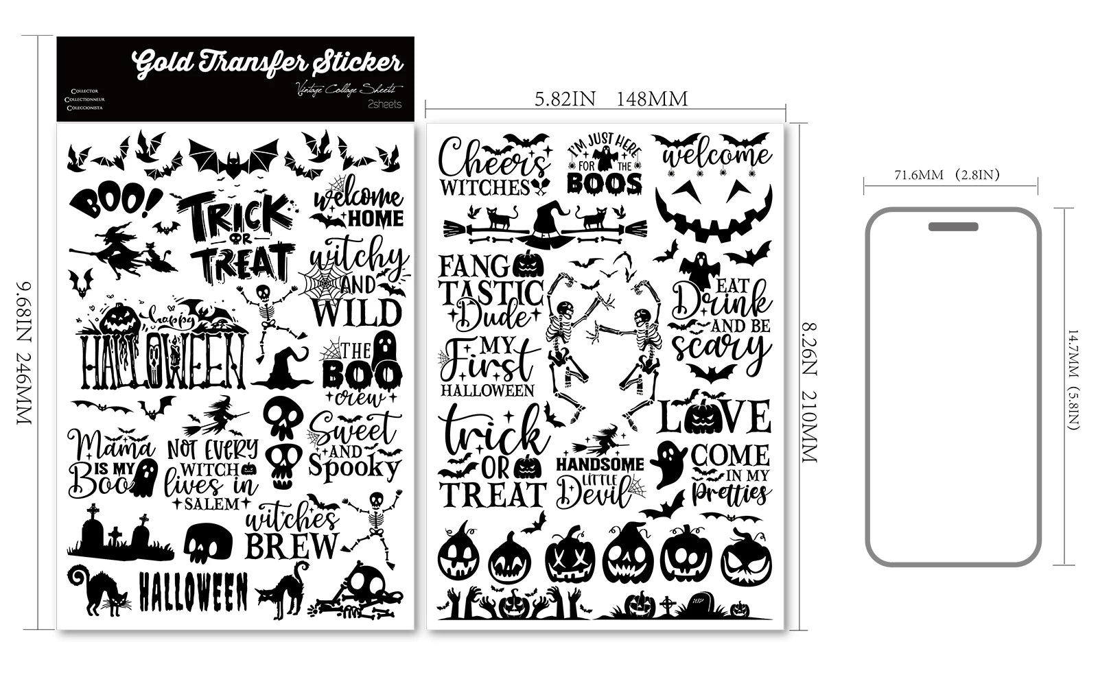 Halloween Halloween UV-DTF Rub-on Stickers
