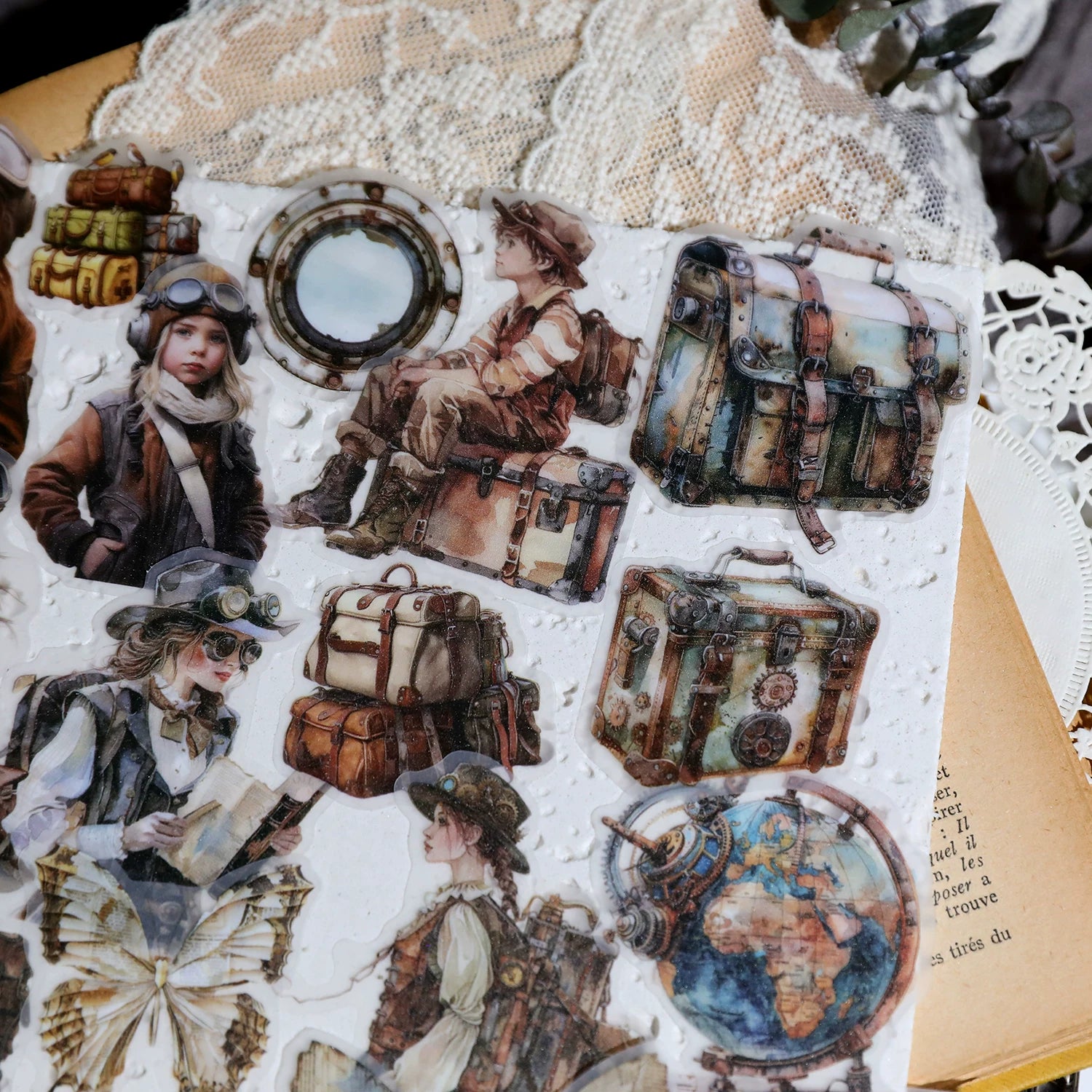 Steam Travel Vellum Stickers