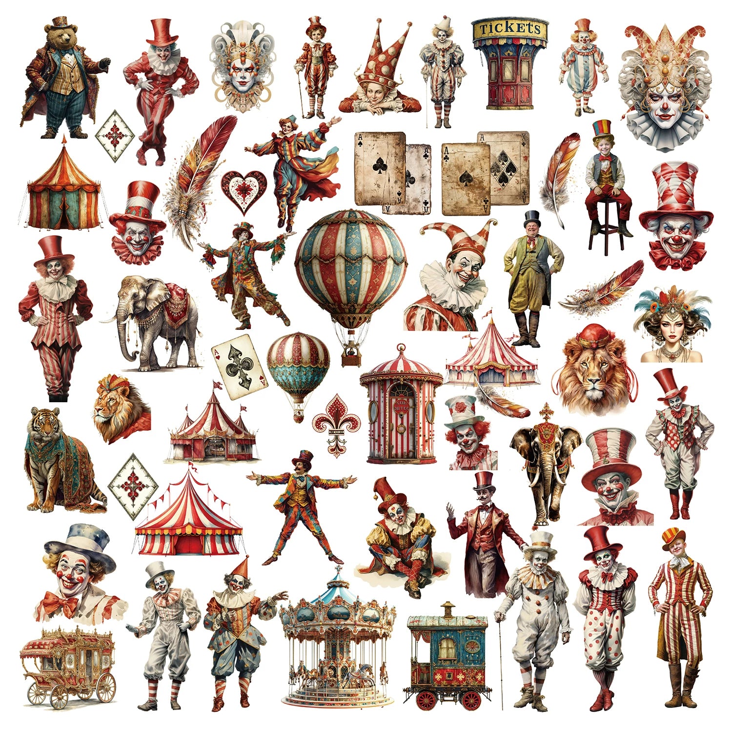 Circus Vellum Stickers