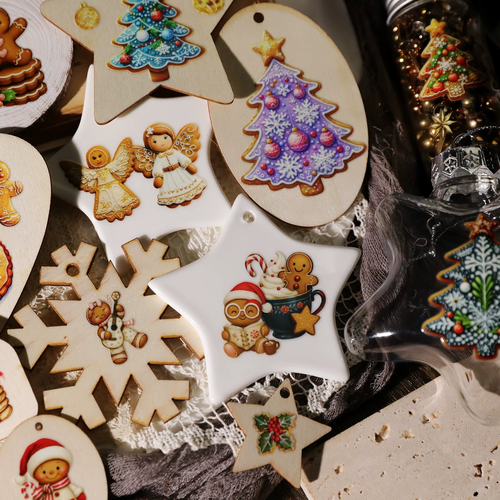 Christmas Gingerbread Man UV-DTF Rub-on Stickers