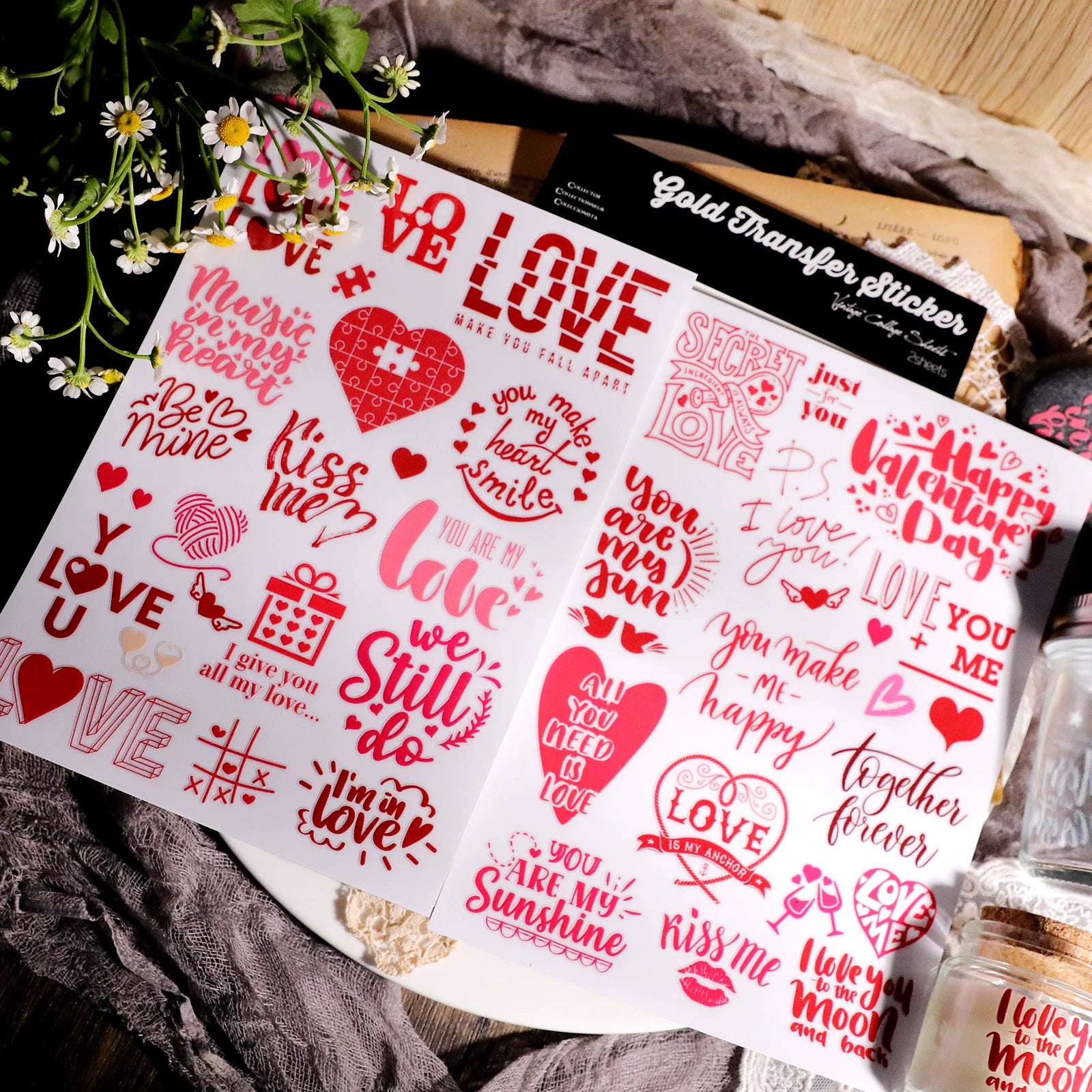 Valentine's Day UV-DTF Rub-on Stickers
