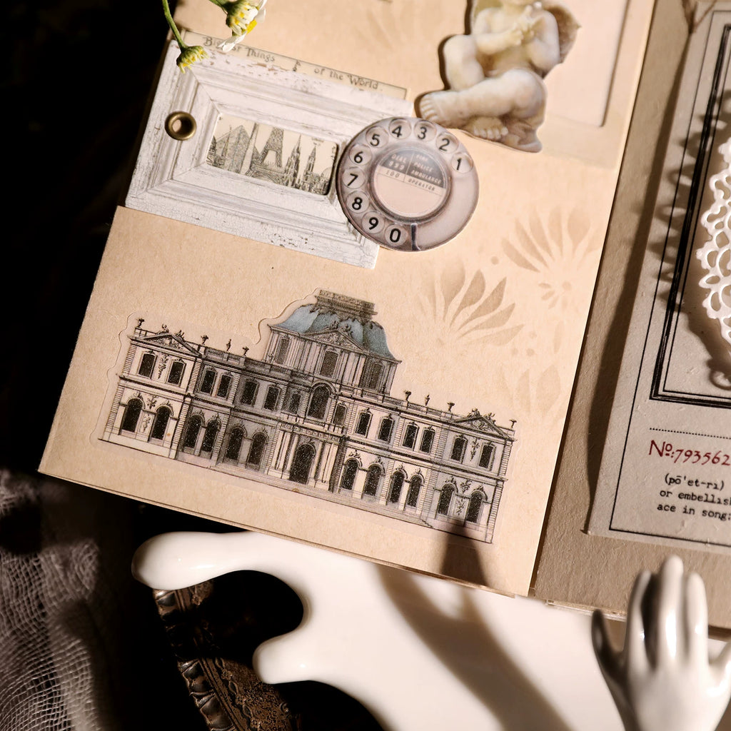 Classical Copperplate Prints Vellum Stickers