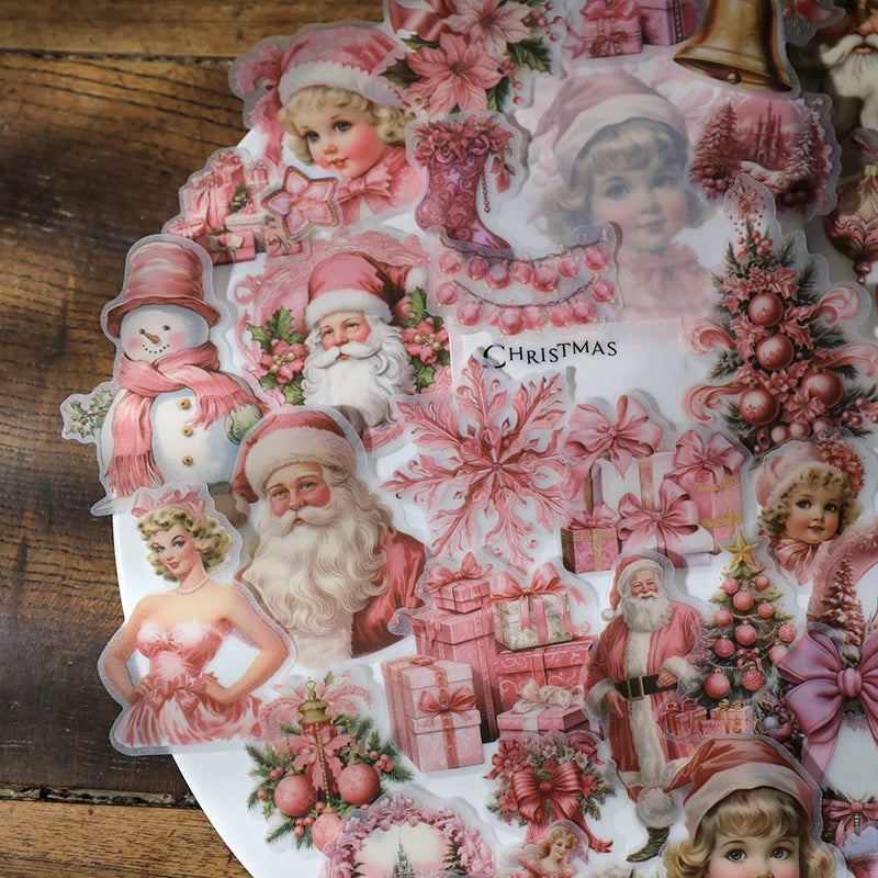Pink Christmas Vellum Stickers