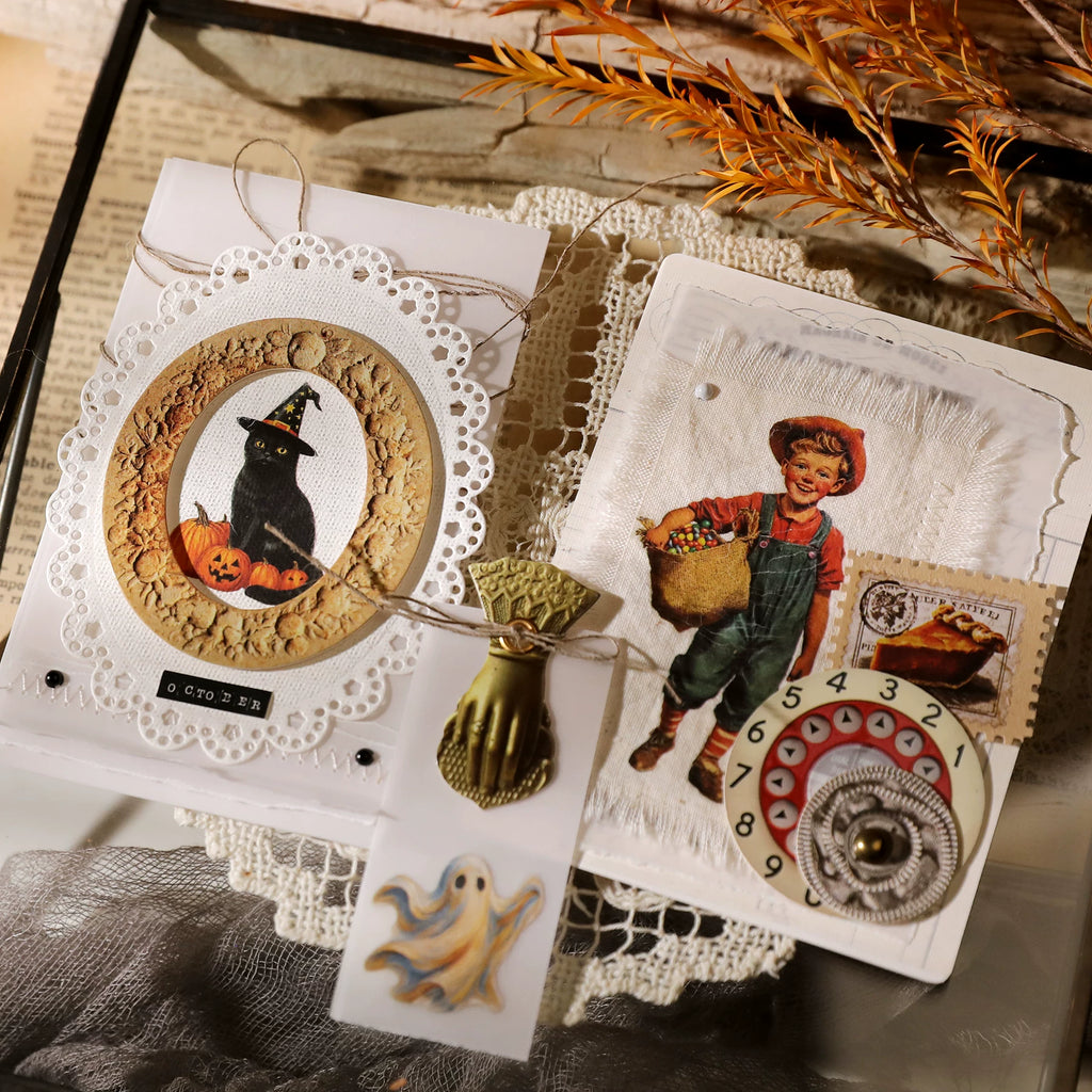 Halloween Matte Rub-on Transfers 2 Small Sheets -Pumpkin