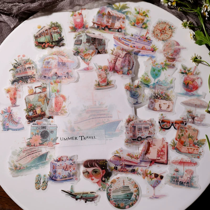 Summer Travel Vellum Stickers