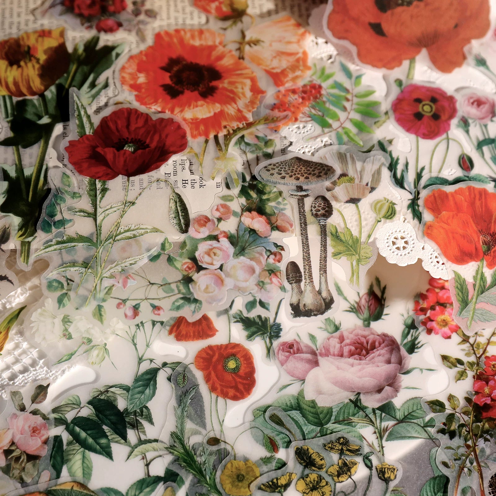 Larger Flowers Vellum Stickers