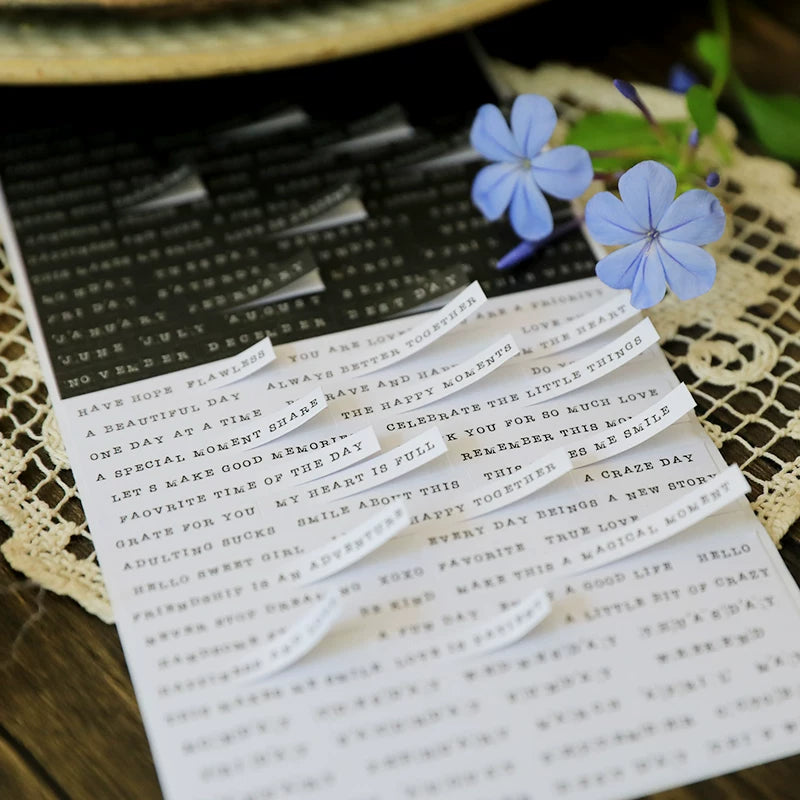 Words and Phrases Strips Self-adhesive Stickers