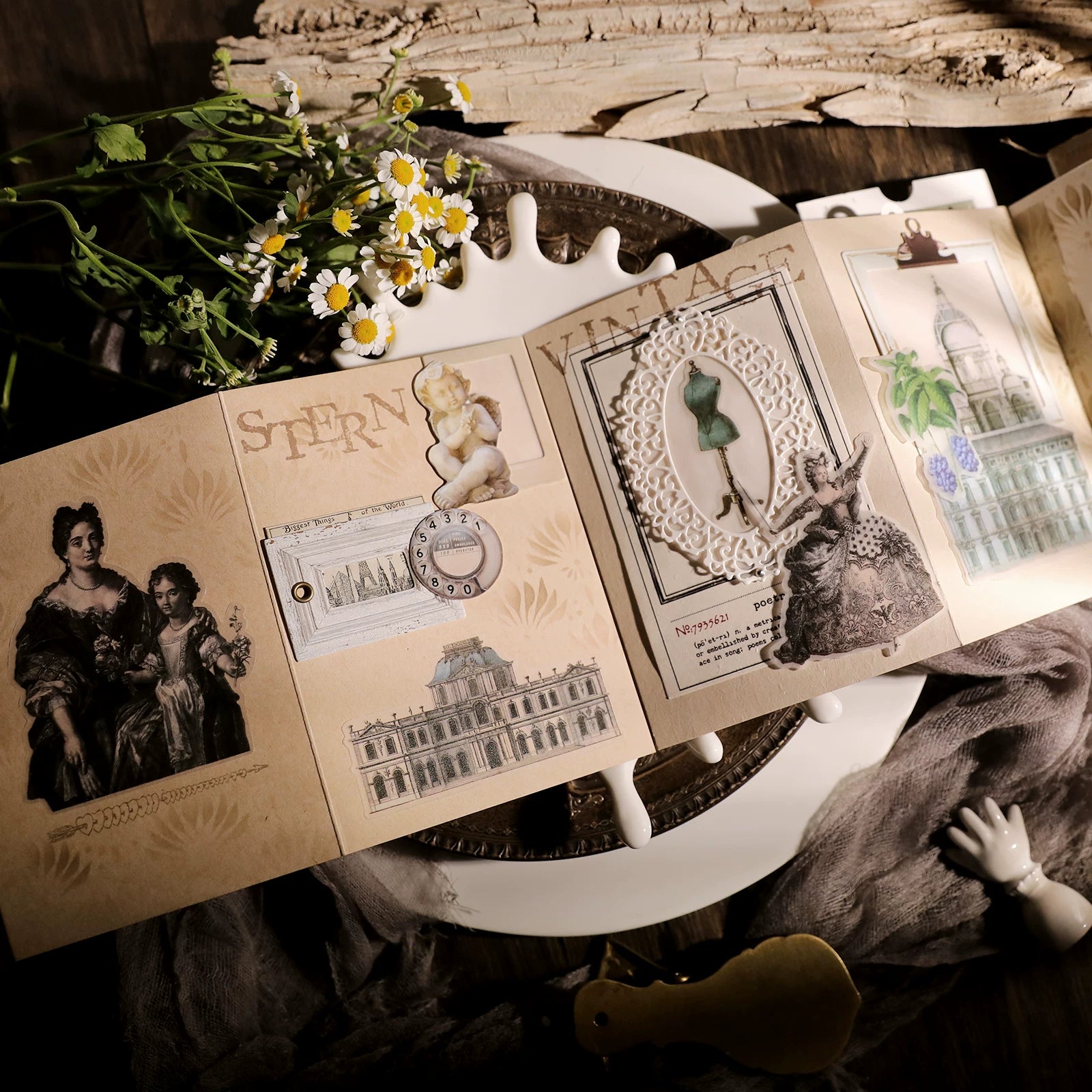 Classical Copperplate Prints Vellum Stickers