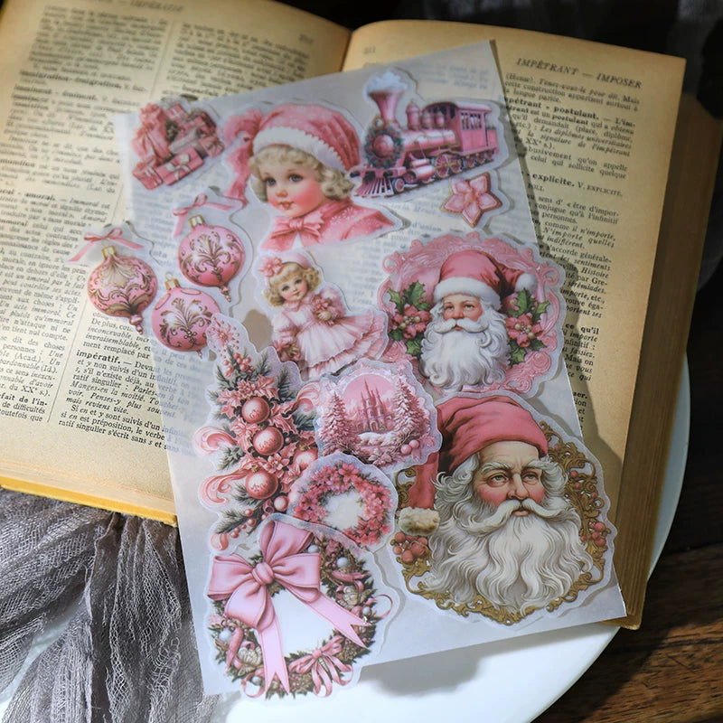 Pink Christmas Vellum Stickers
