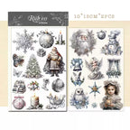 Silver Christmas Matte Rub-on Transfers 2 Small Sheets
