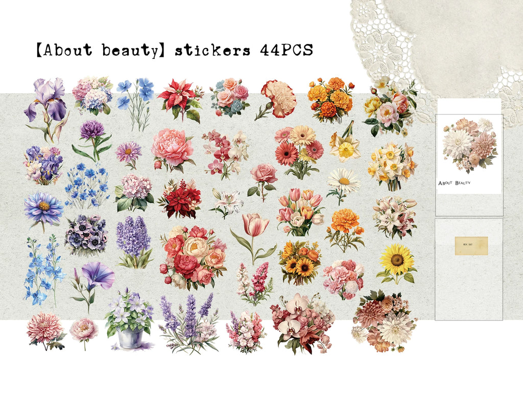 Blooming Flowers Vellum Stickers