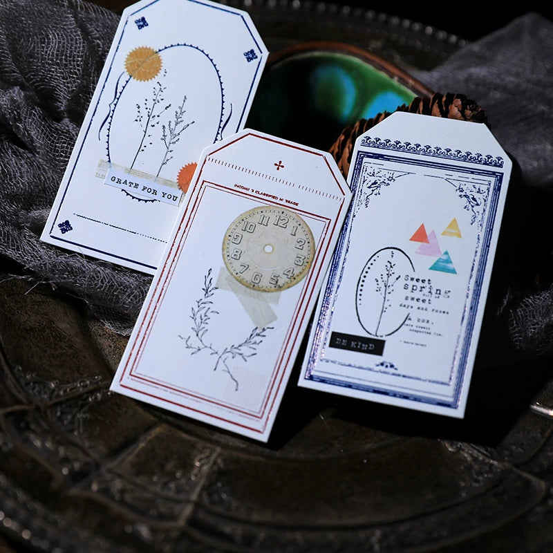 Retro Letterpress Printed Label Tag Cards