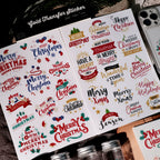 Christmas Color Quotes UV-DTF Rub-on Stickers