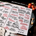 Christmas Black and Red Quotes UV-DTF Rub-on Stickers