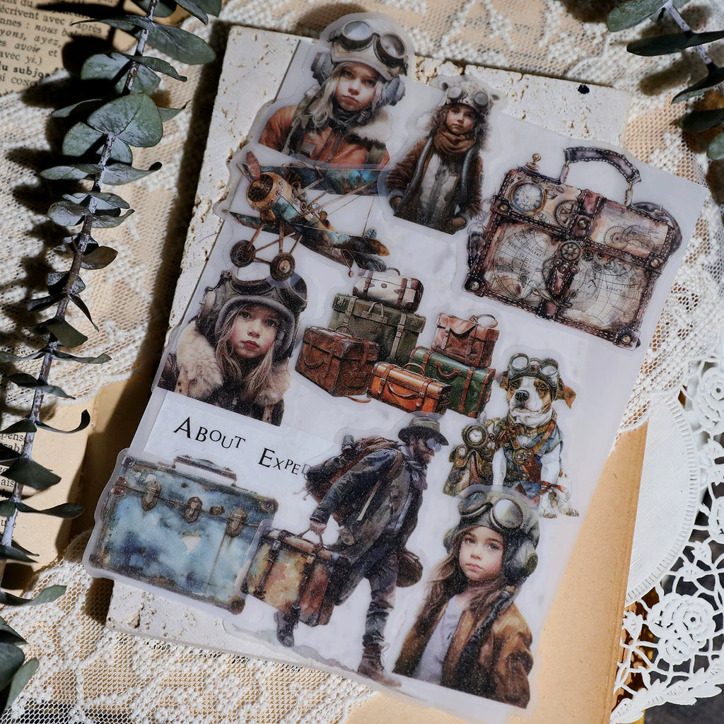 Steam Travel Vellum Stickers