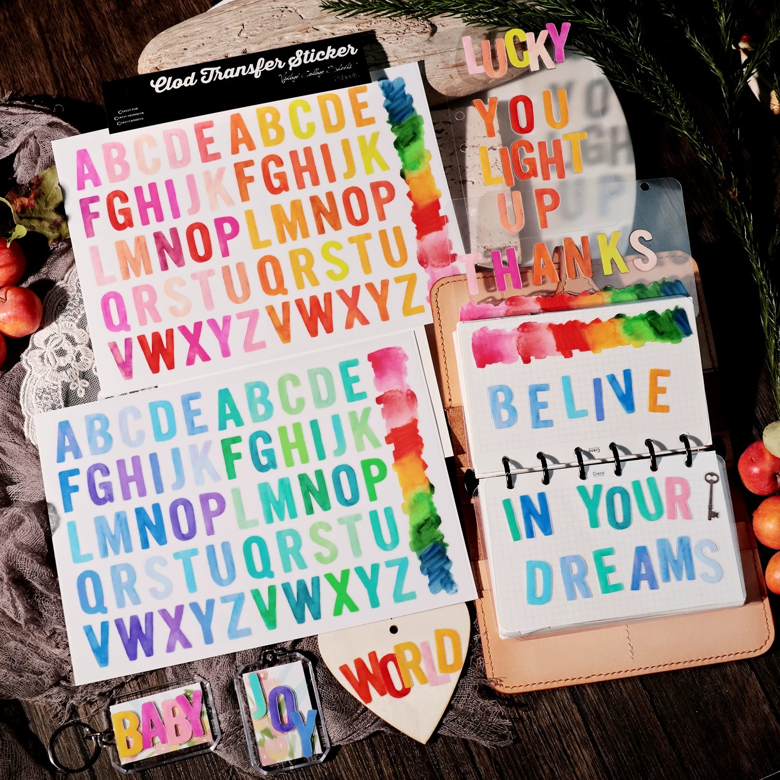 Color Alphabet UV-DTF Rub-on Stickers