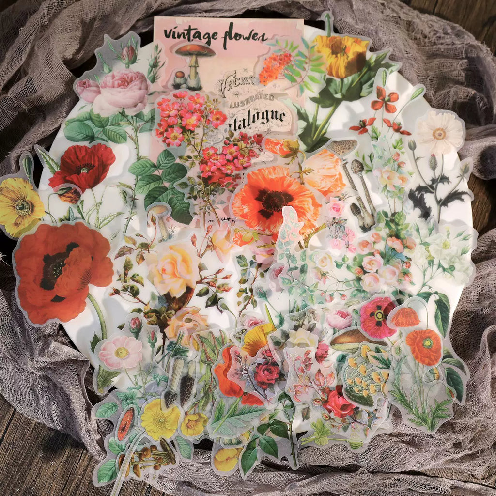 Larger Flowers Vellum Stickers