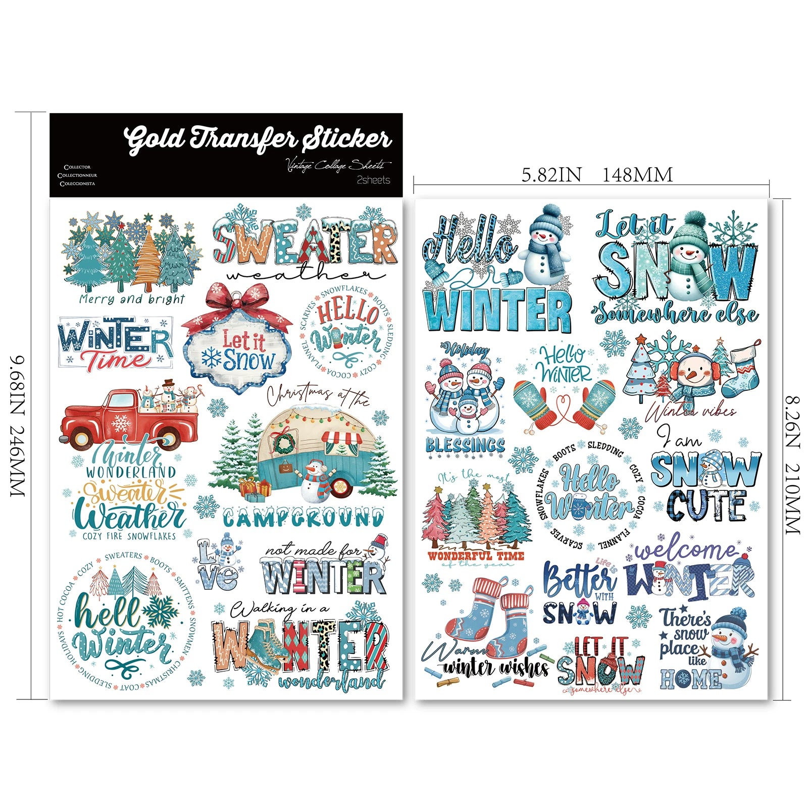 Christmas Snow UV-DTF Rub-on Stickers
