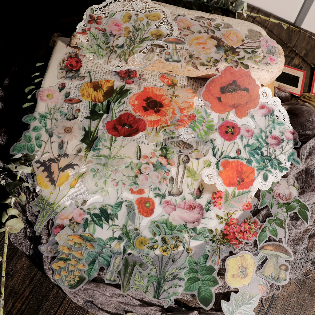 Larger Flowers Vellum Stickers