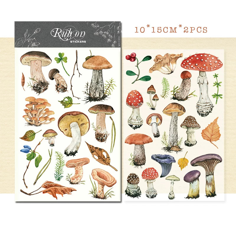 Mushroom Matte Rub-on Transfers 2 Small Sheets