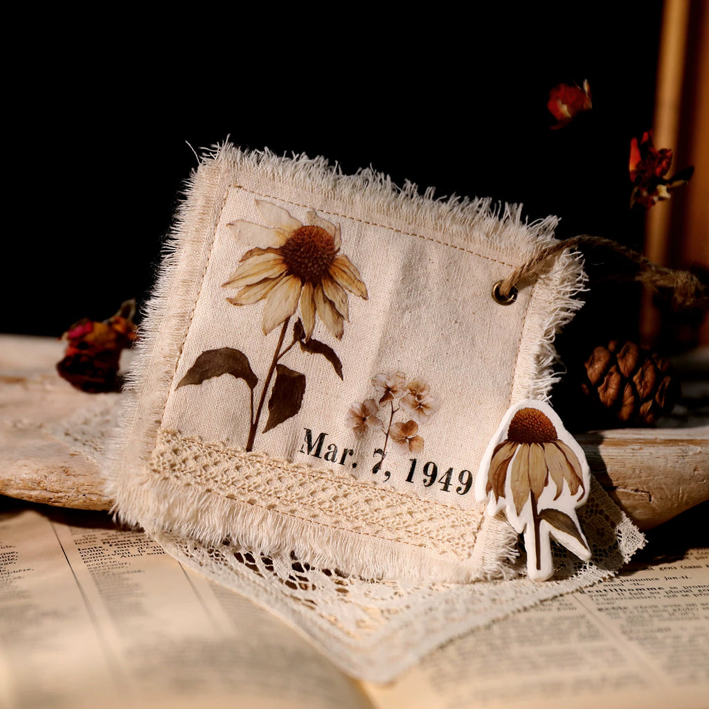 Autumn Dried Flowers Matte Rub-on Transfers