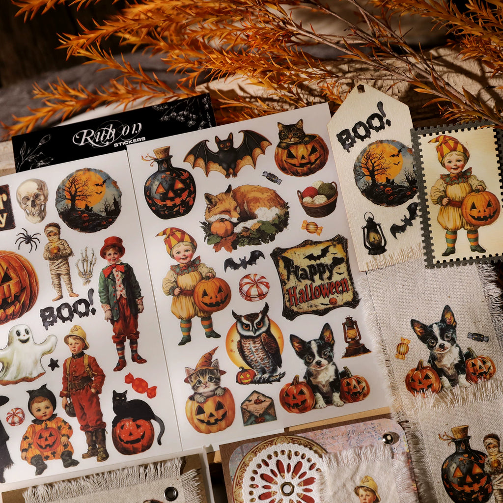 Halloween Matte Rub-on Transfers 2 Small Sheets - Witch