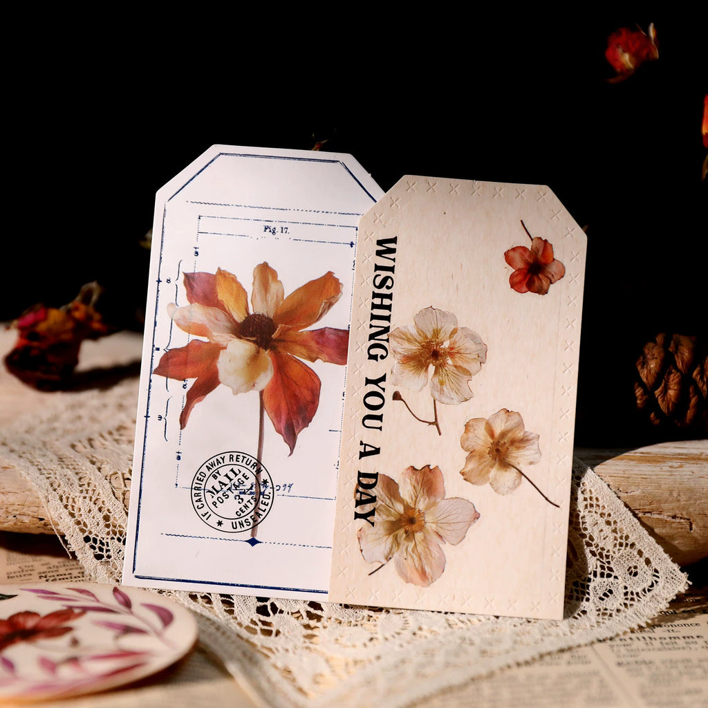 Autumn Dried Flowers Matte Rub-on Transfers