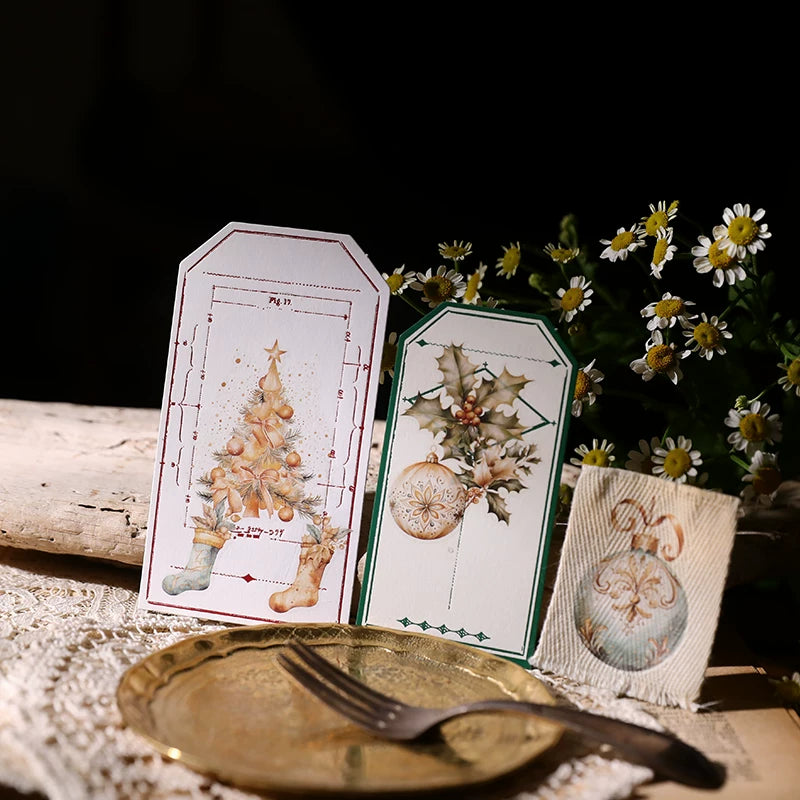 Golden Christmas Matte Rub-on Transfers 2 Small Sheets