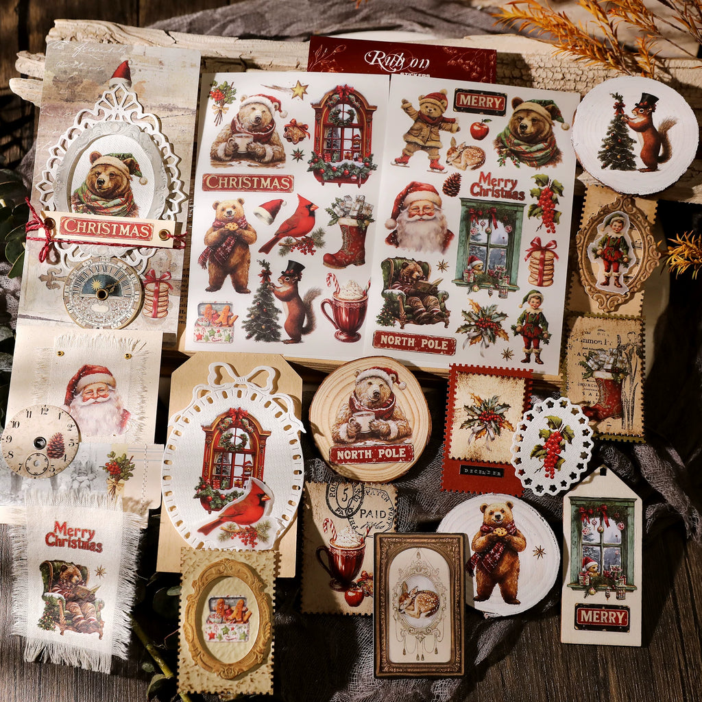 Christmas Matte Rub-on Transfers 2 Small Sheets