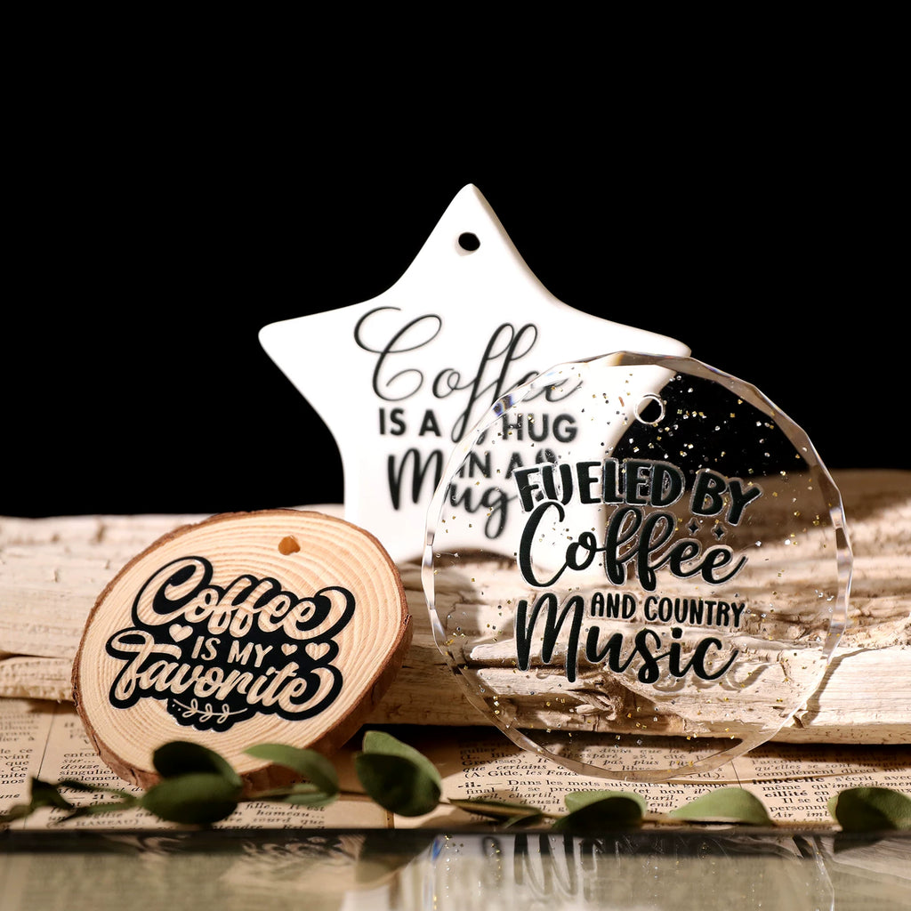 Coffee Phrases UV-DTF Rub-on Stickers