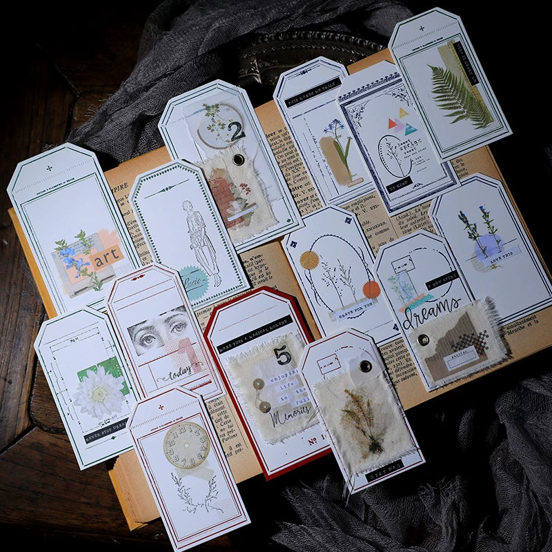 Retro Letterpress Printed Label Tag Cards