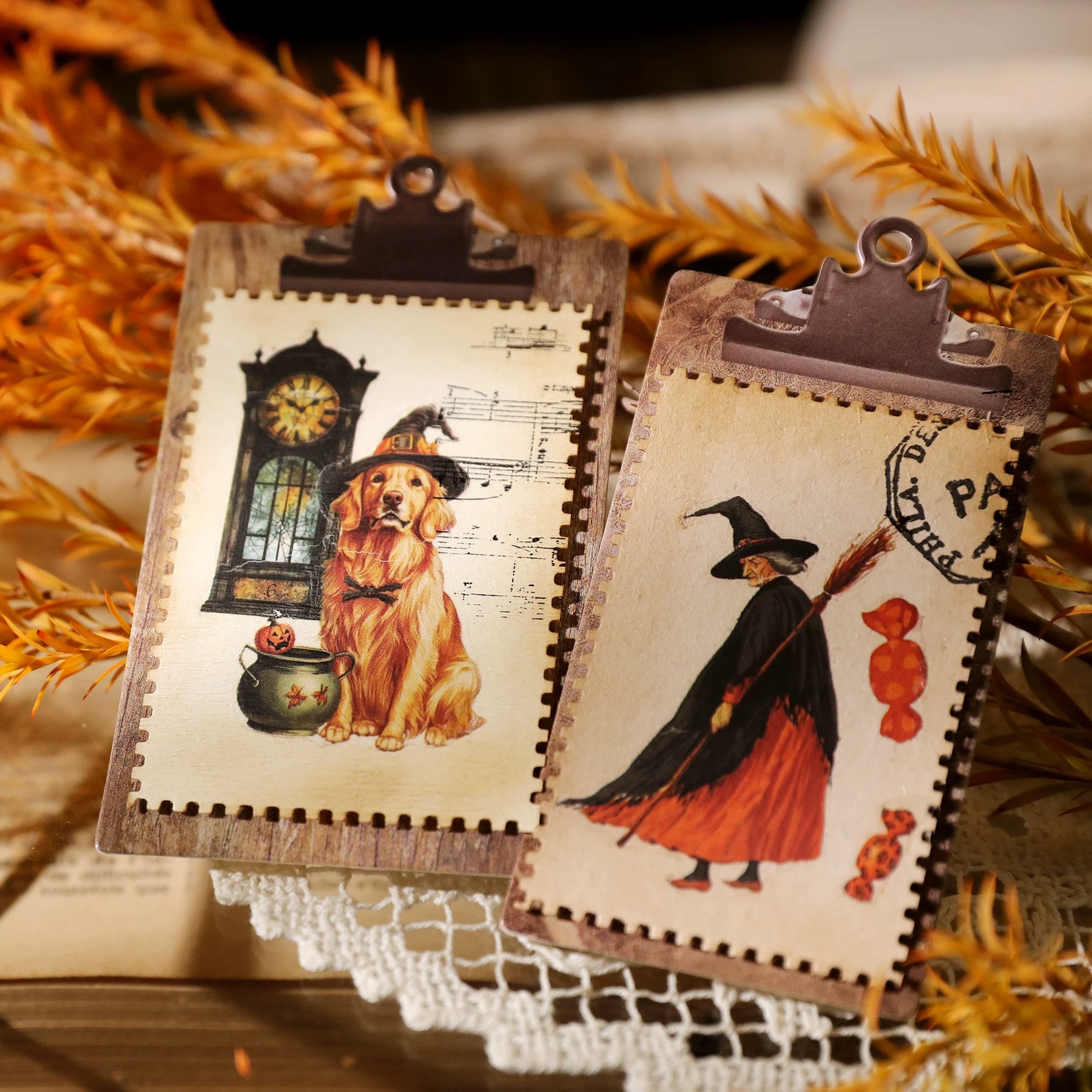 Halloween Matte Rub-on Transfers 2 Small Sheets -Pumpkin