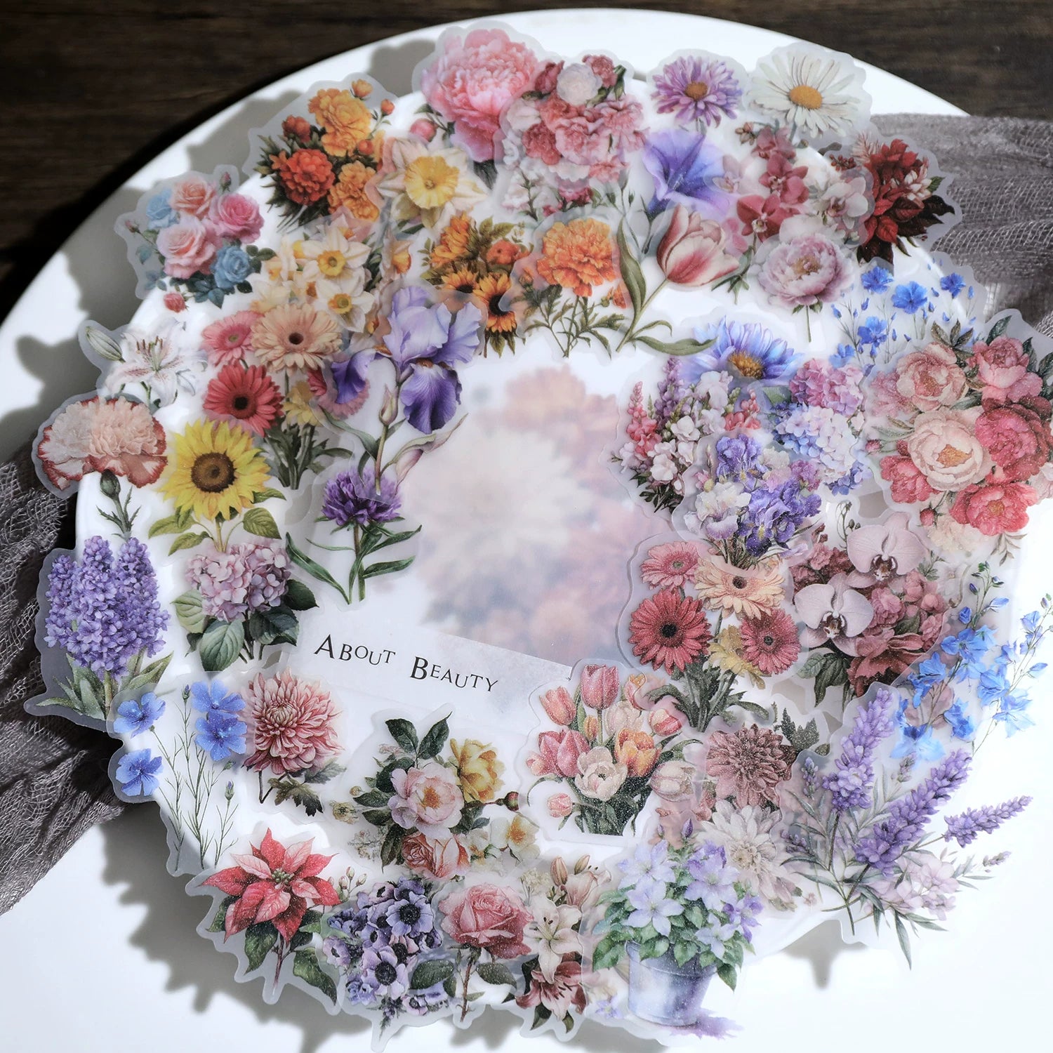 Blooming Flowers Vellum Stickers