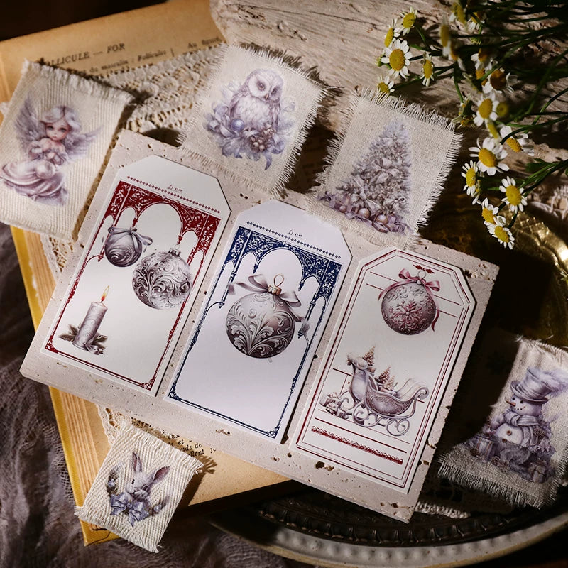 Silver Christmas Matte Rub-on Transfers 2 Small Sheets