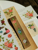 Flower Embroidery Matte Rub-on Transfers 1 Sheet
