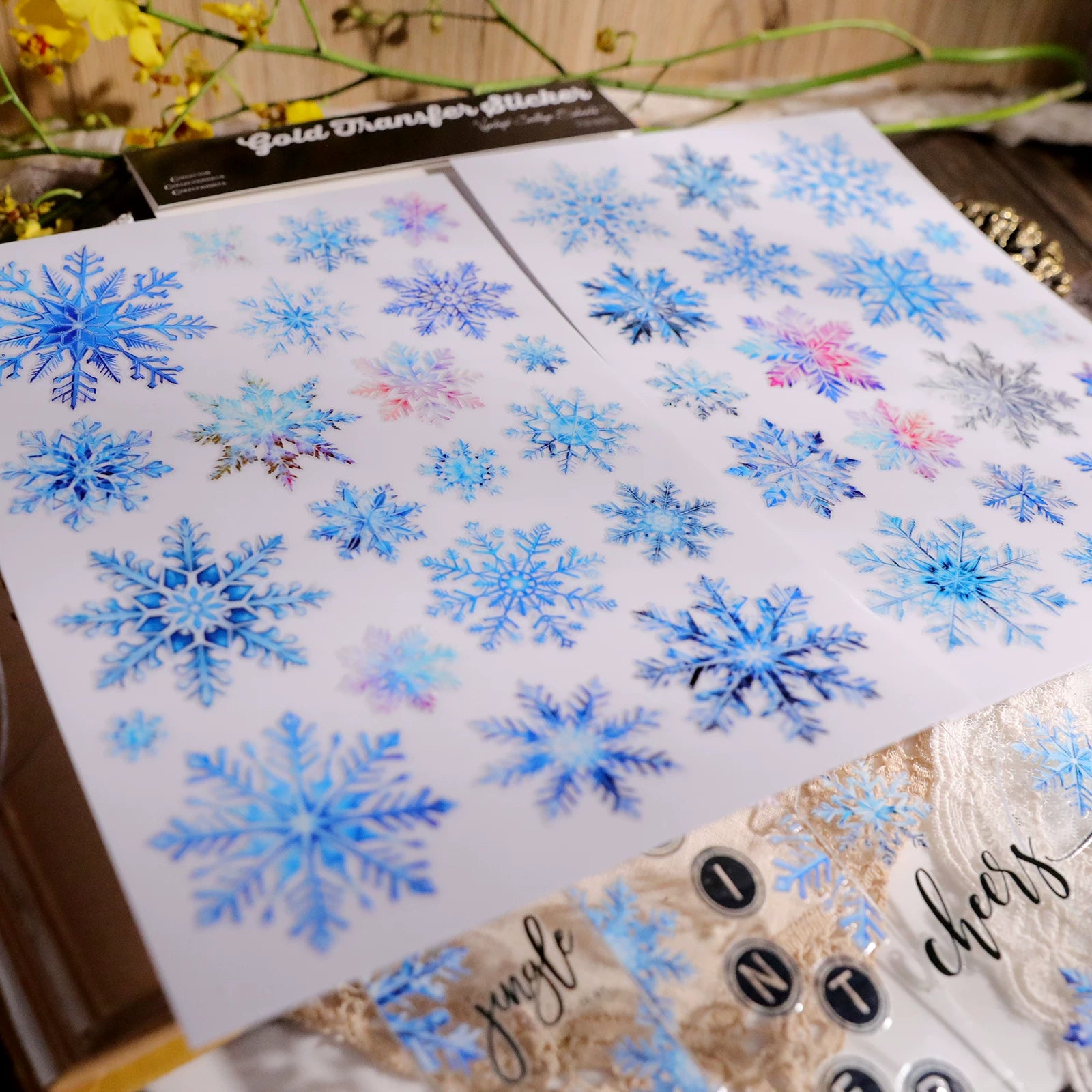 Snowflake UV-DTF Rub-on Stickers