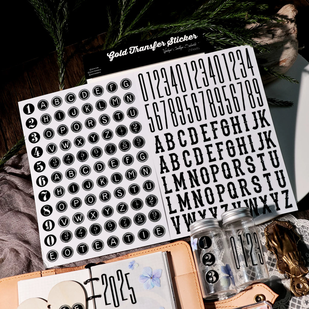 Alphabet and Number UV-DTF Rub-on Stickers