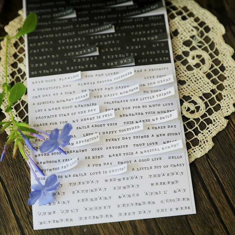 Words and Phrases Strips Self-adhesive Stickers
